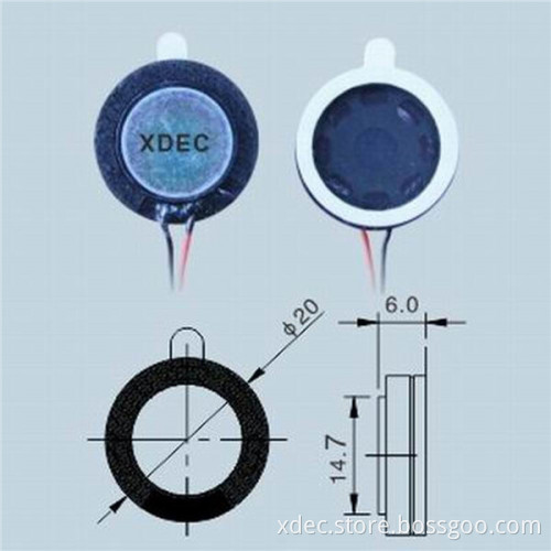20mm high performance 8ohm 0.5w thin mylar speaker